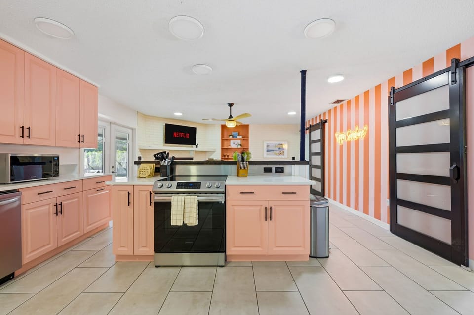 Whip it, flip it, or just admire it—our kitchen is fully stocked and ready for everything from gourmet meals to midnight snacks.