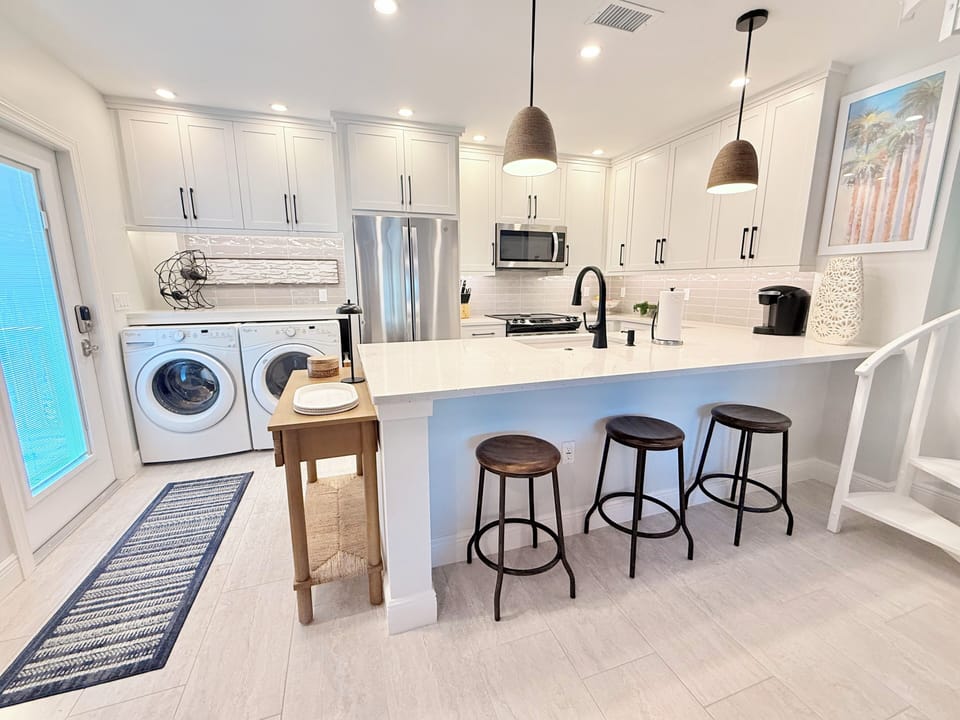 Kitchen is open to living area