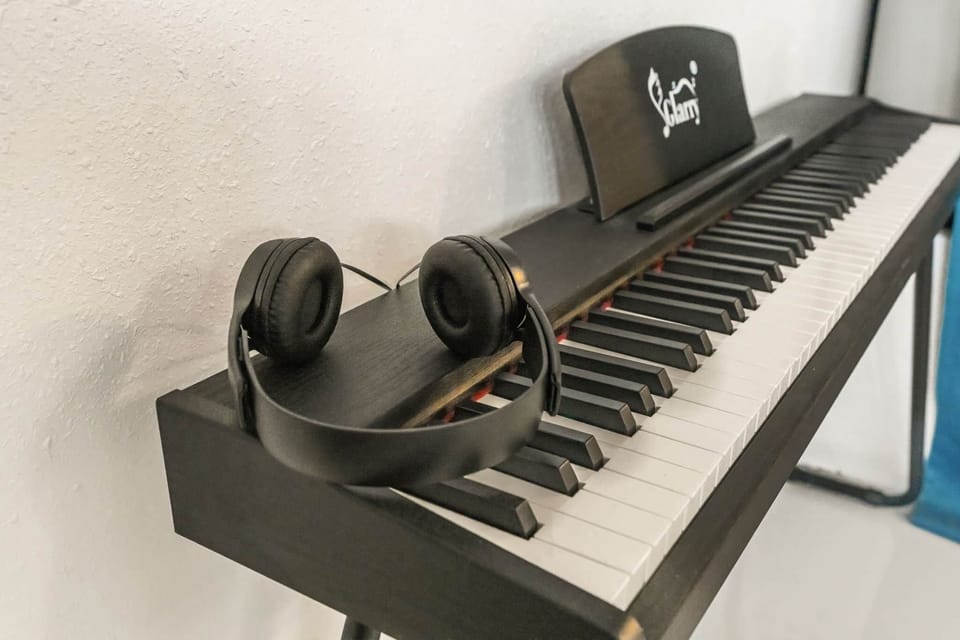 Enjoy quiet moments of creativity with a dedicated music corner featuring an 88-key digital piano