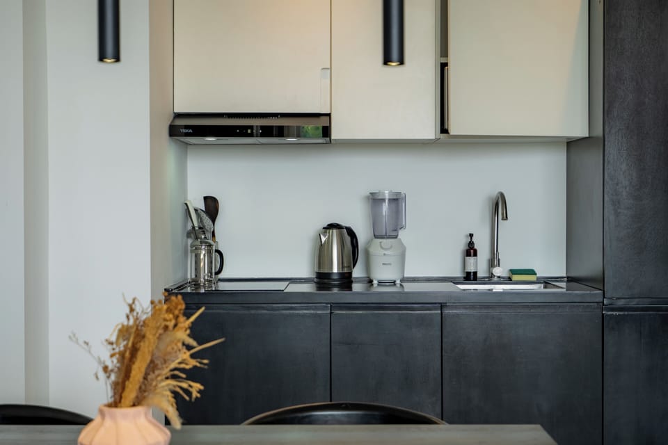 Classic Suite, Balcony | Private kitchenette | Electric kettle, blender, cleaning supplies, freezer