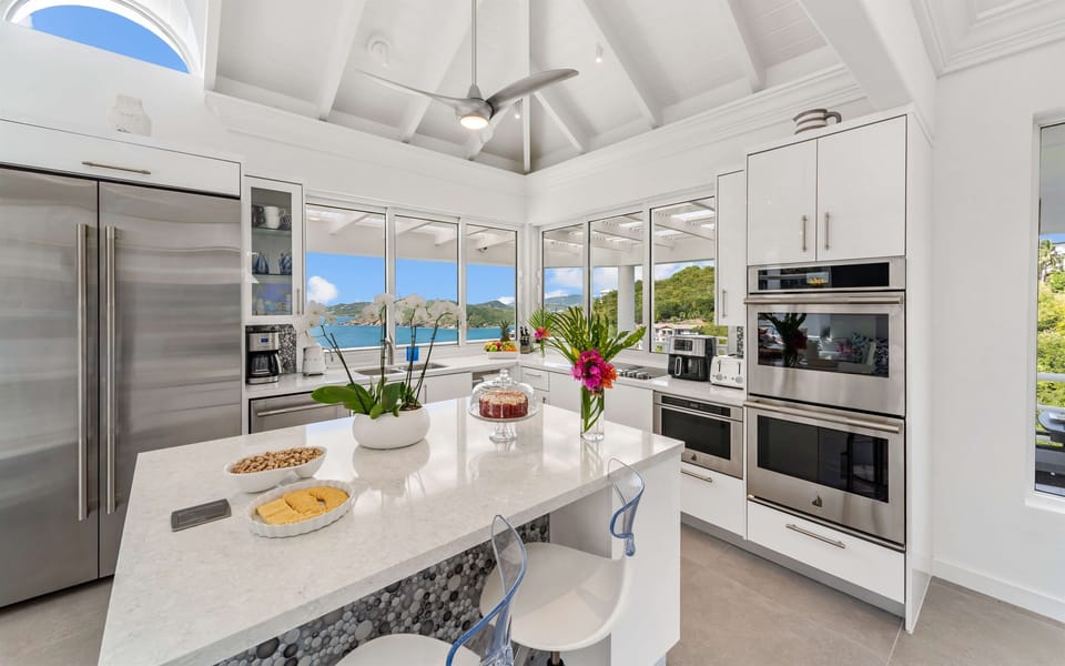 A gorgeous view while cooking or just gathering in the kitchen.