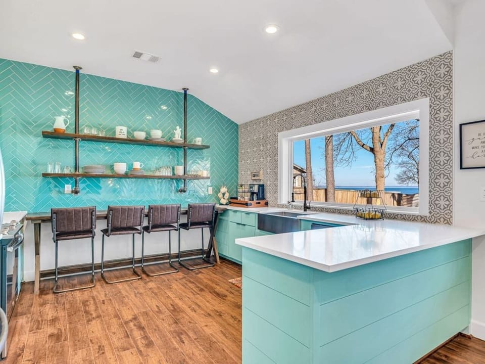 Large open kitchen! Extra seating too.