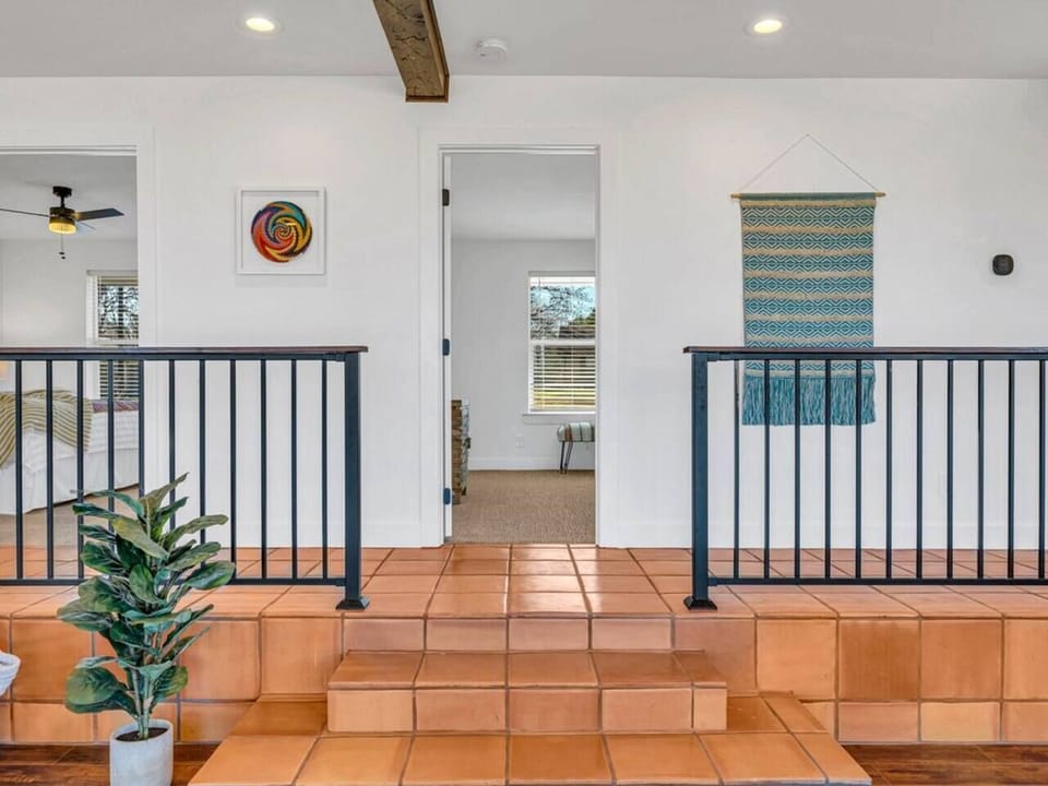 Step down into the living areas.