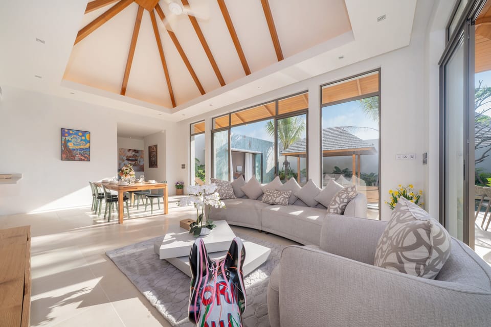 Villa, 3 Bedrooms, Private Pool, Pool View | Living area | 65-inch Smart TV with digital channels, Netflix, streaming services