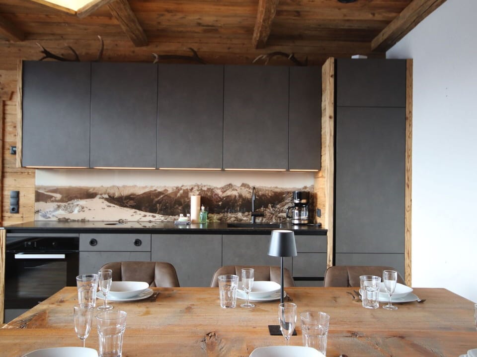 Furniture, Kitchen, Flooring, Wood, Countertop, Interior Design, Floor, Cabinetry, Kitchen & Dining Room Table, Ceiling