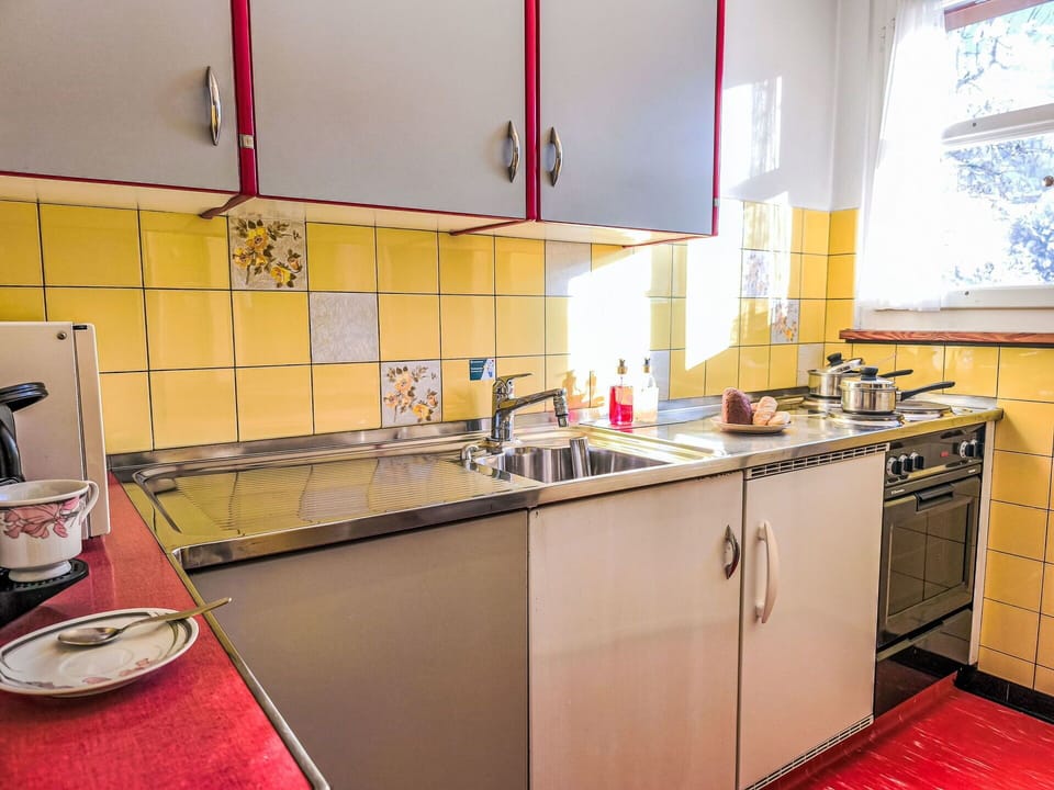 Kitchen, Kitchen Appliance, Major Appliance, Countertop, Flooring, Kitchen Sink, Interior Design, Floor, Kitchen Stove, Furniture