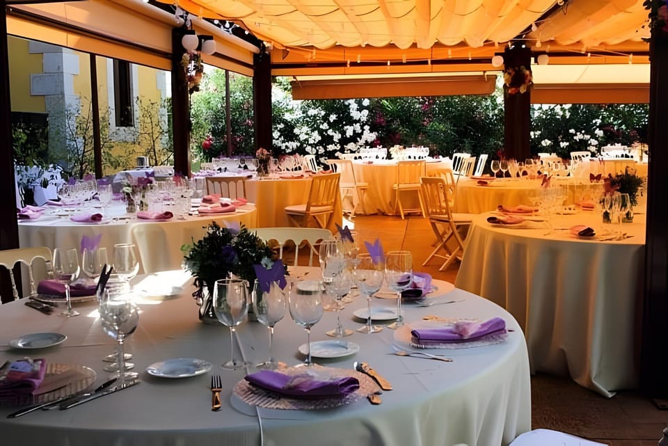 Outdoor banquet area