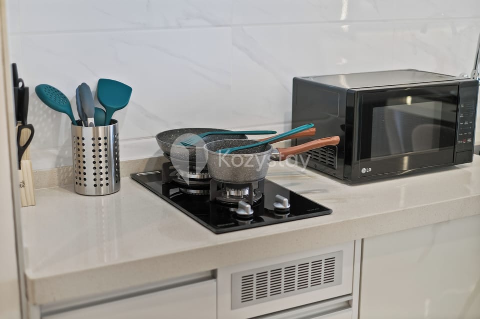 Apartment, 2 Bedrooms, City View | Private kitchen | Full-size fridge, microwave, stovetop, rice cooker
