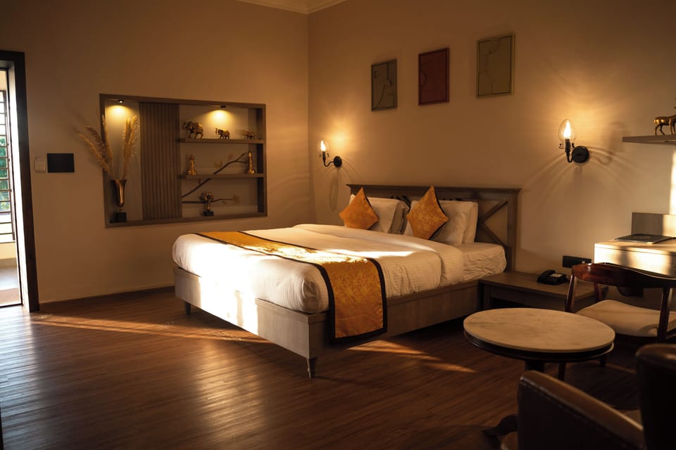 Deluxe Double Room, Balcony, Garden View | In-room safe, blackout drapes, soundproofing, iron/ironing board
