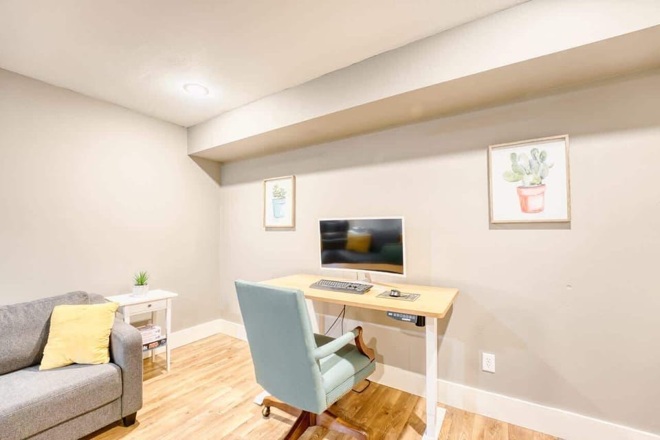 Need to work or study? A separate desk with comfortable chair provides a quiet workspace for remote work or planning outings.