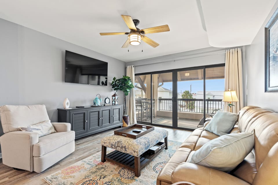 Living Area with balcony view 