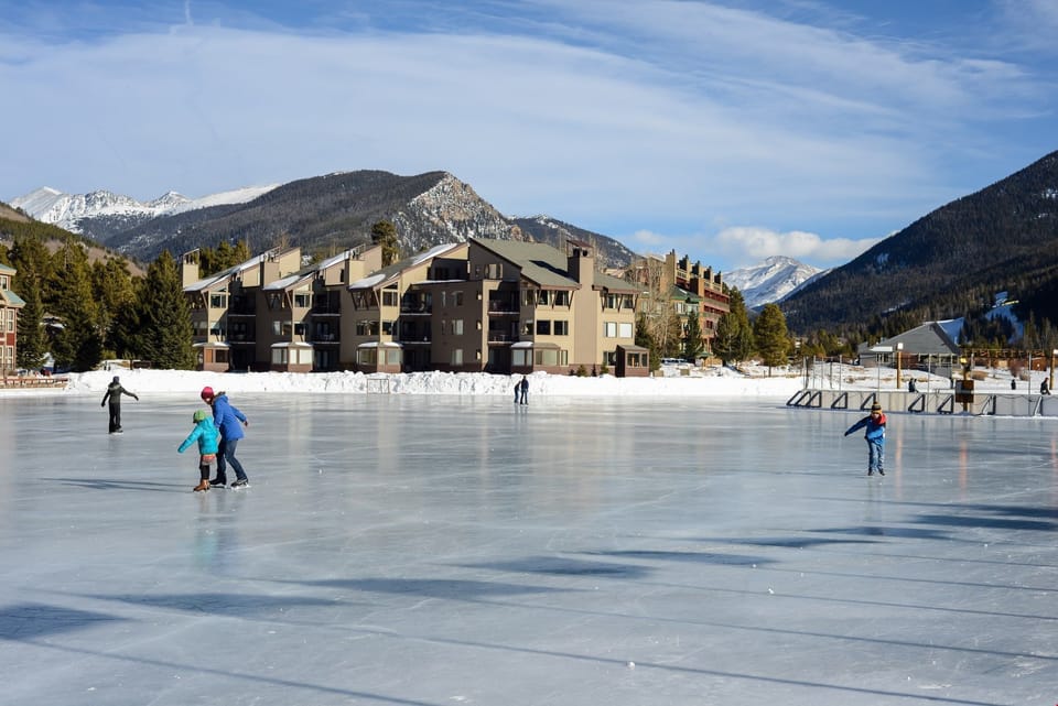 During the winter, Keystone Lake is transformed into an ice rink.