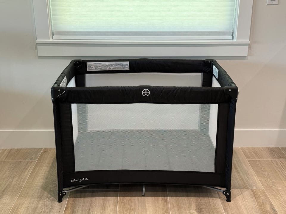 A travel crib to use as a crib for your little one or a pack and play.