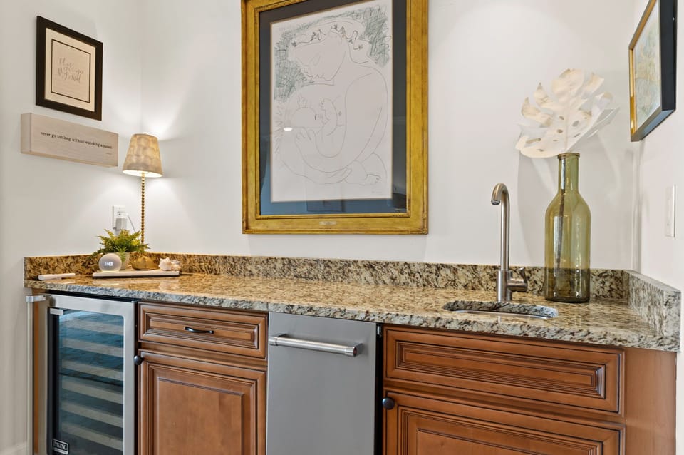 Wet Bar on 1st Floor with Wine Fridge and Ice Maker