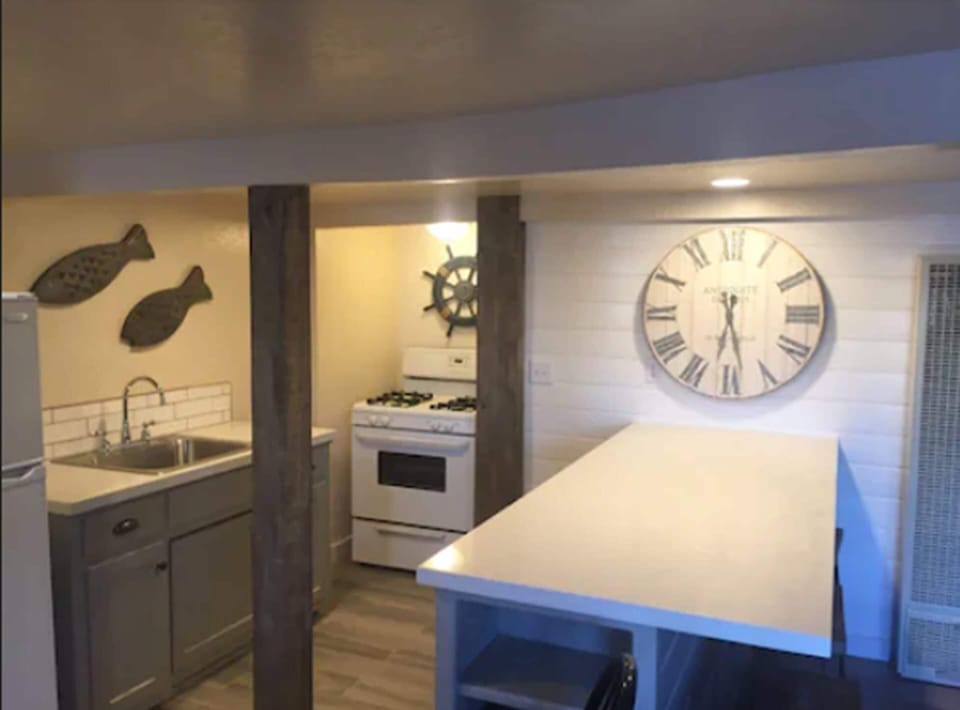 Riverfront Ground Floor 8 person Unit  #113 | Private kitchen | Fridge, microwave, stovetop, coffee/tea maker