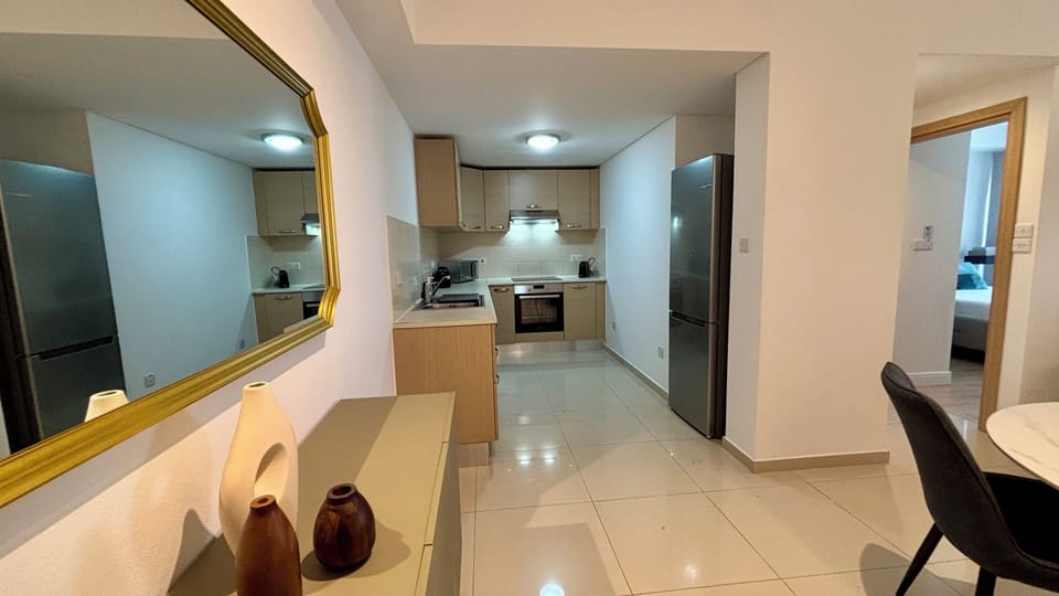 Superior Apartment, Balcony, Pool View | Private kitchen | Fridge, microwave, oven, stovetop