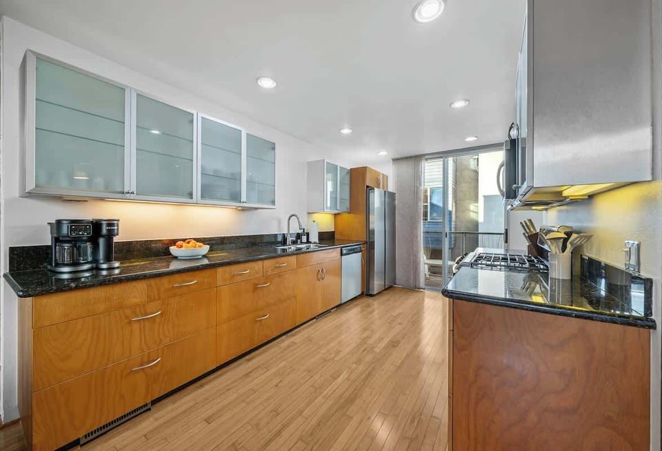Kitchen | Equipped with Basic Spices, Pots, Pans, Tableware and More!