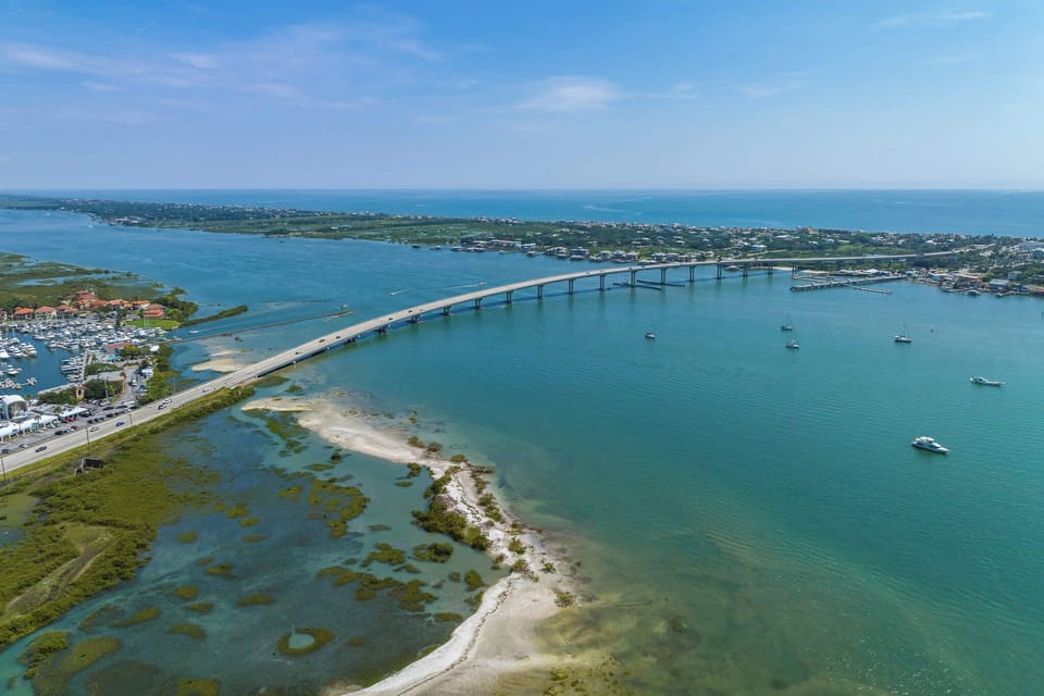 "Gaze at the iconic Bridge of Lions spanning the Matanzas River and connecting downtown to Anastasia Island. Imagine sunset walks across this St. Augustine landmark during your stay. - The Coquina - St. Augustine, FL"