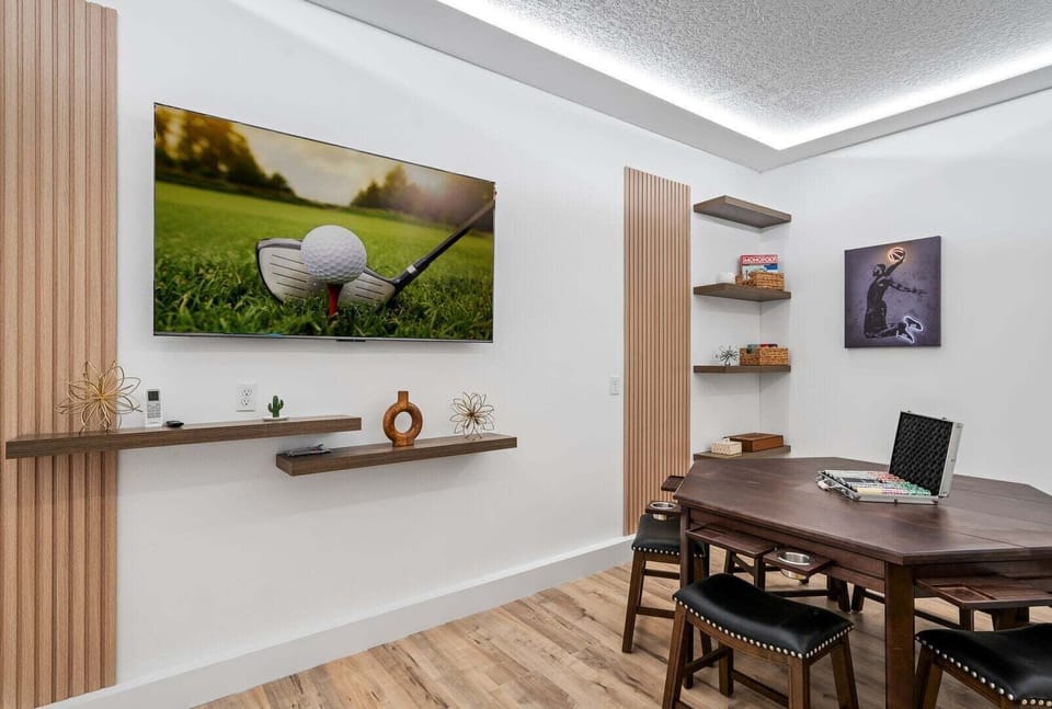 Enjoy some friendly competition in our cozy game room, a nice  space to relax and play with family and friends.