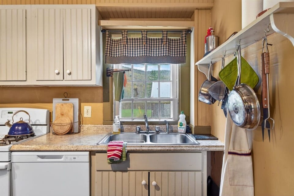 Kitchen | Country Style with Butcher Block Island & Gingham Details