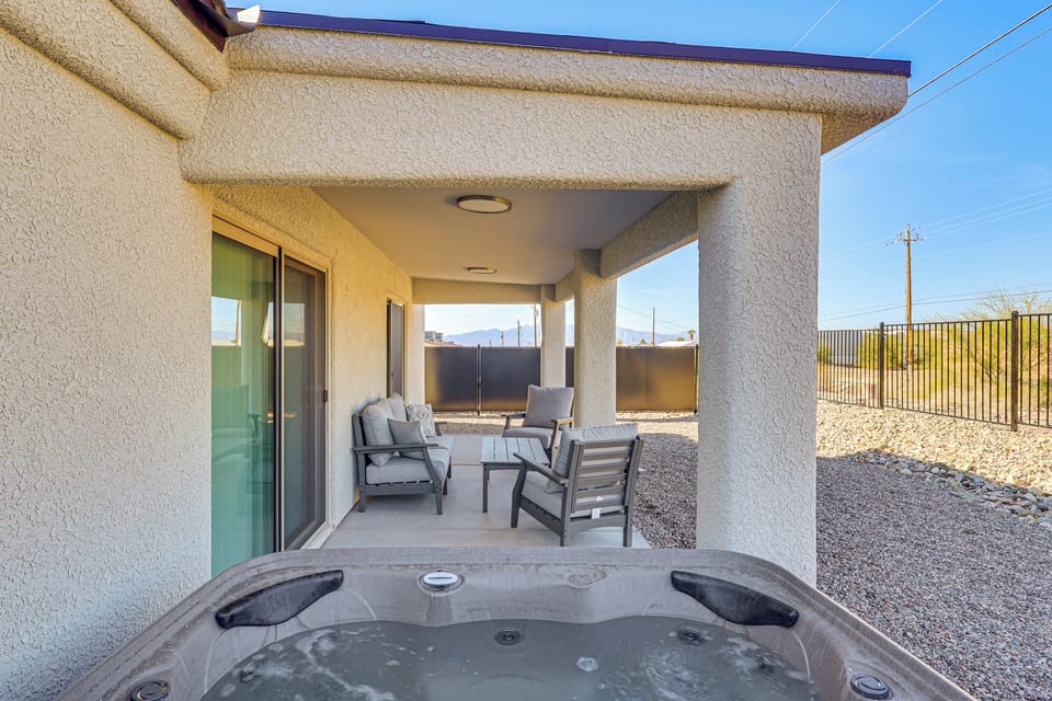 Covered Patio | Private Hot Tub | Outdoor Seating