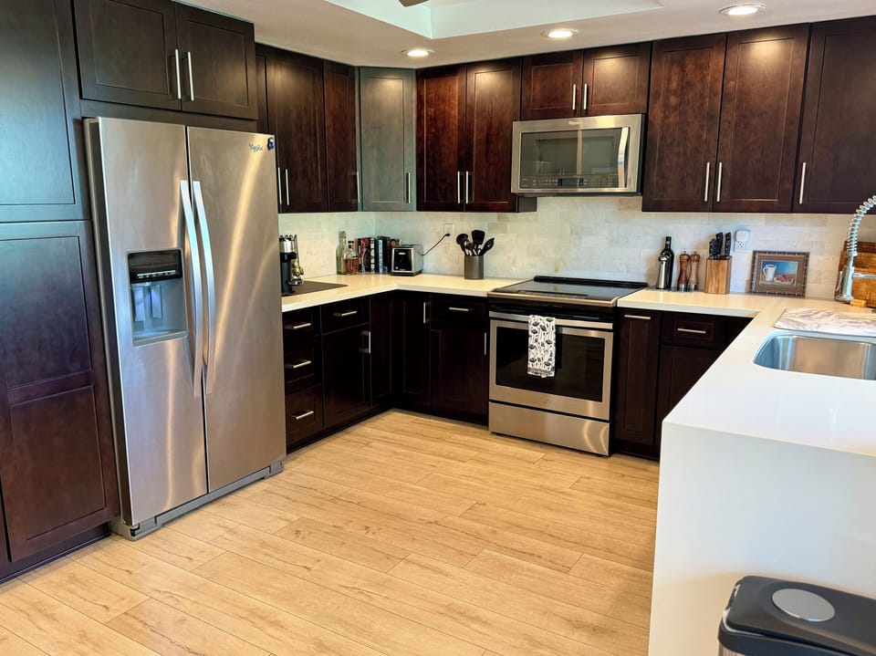 Fully stocked kitchen for effortless cooking.
