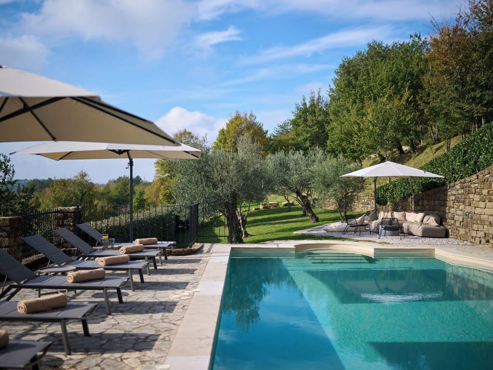 Swimming Pool, Outdoor Furniture, Sunlounger, Garden, Landscaping, Shade, Flagstone, Design, Eco Hotel, Chair