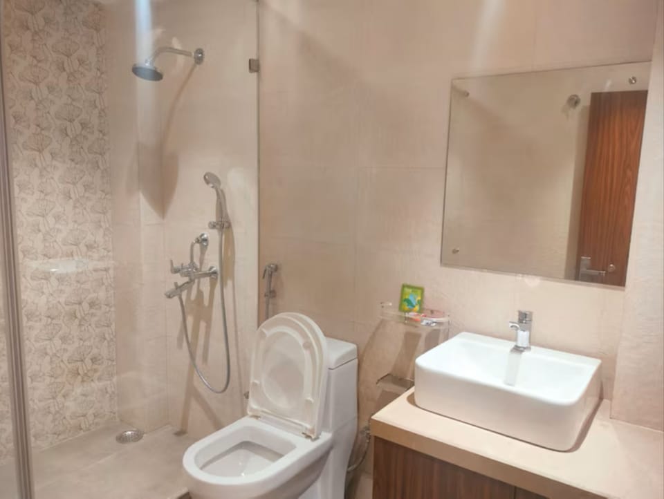 Deluxe Double Room | Bathroom | Shower, towels, soap