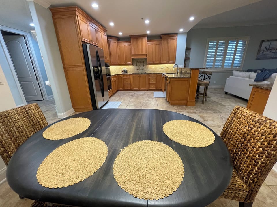 Home comforts included - table ready for laughter, conversation, and connection