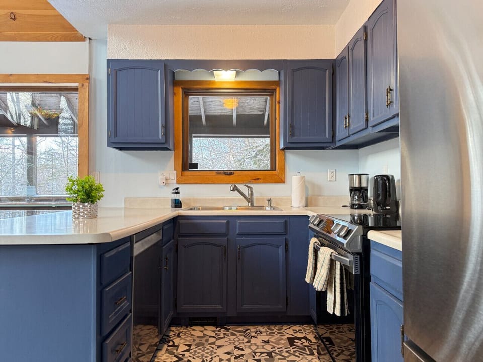 Fully equipped kitchen with modern appliances