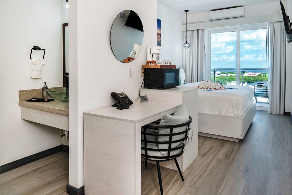 Room w/desk, mini fridge, microwave, coffee maker
