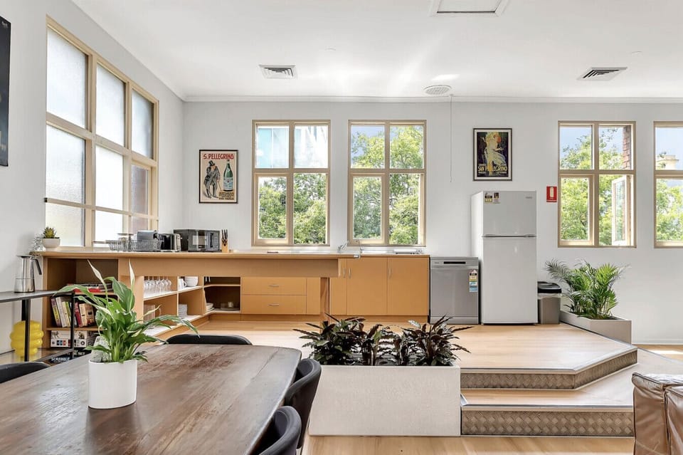Our expansive kitchen island offers plenty of workspace for the home chef.