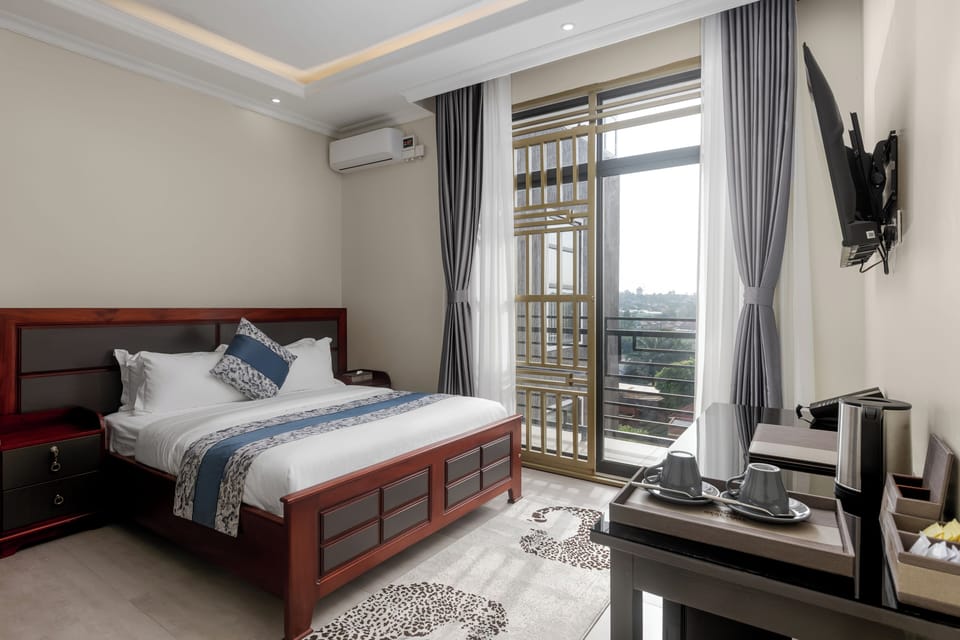 In-room safe, desk, laptop workspace, blackout drapes