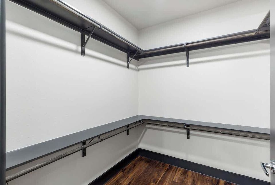 Large walk-in closet with plenty of storage space
