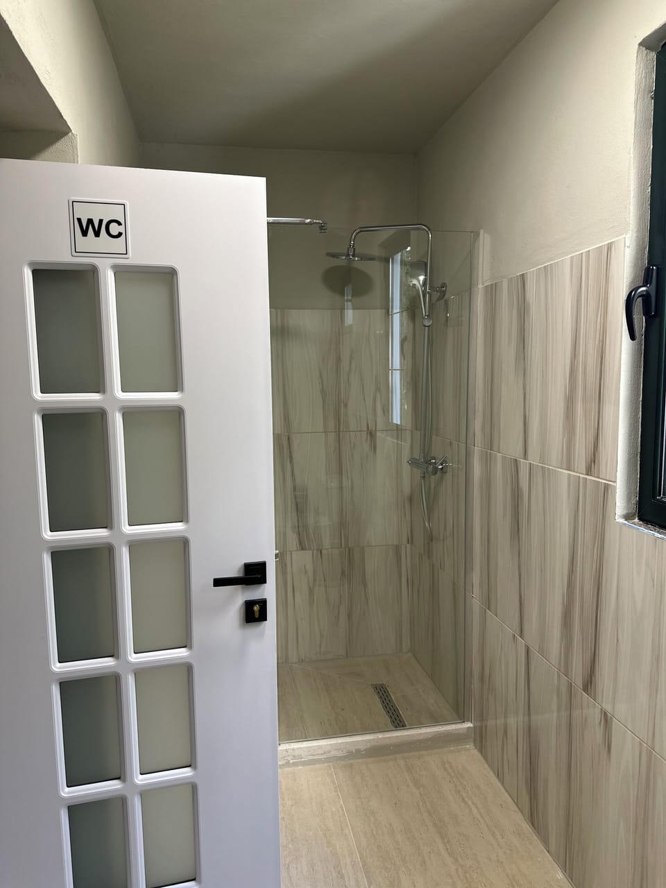 Shower, soap, toilet paper