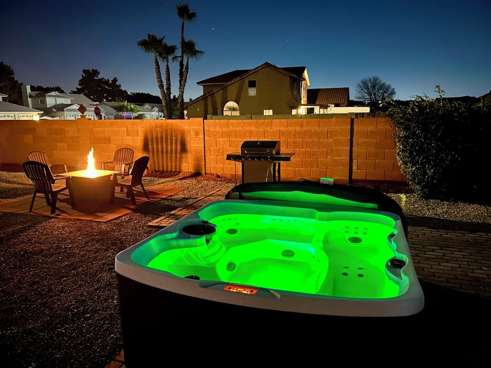 hot tub is now under a large gazebo