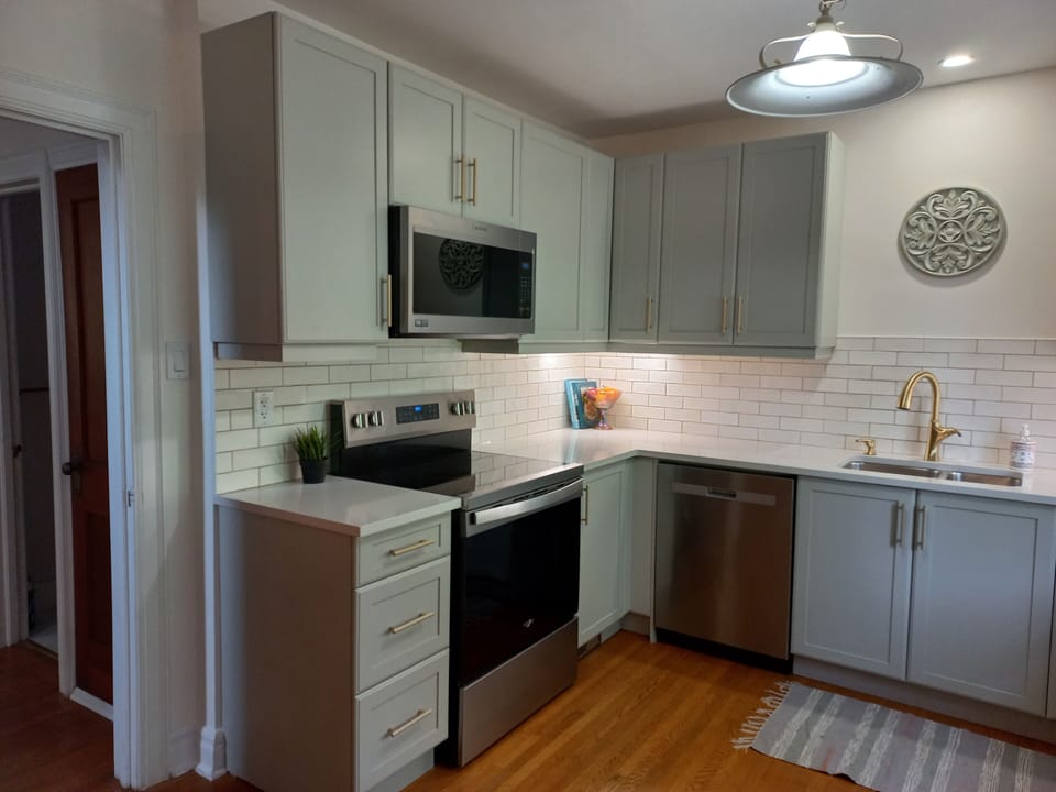 Kitchen with Over the Range Microwave and Convection Oven 