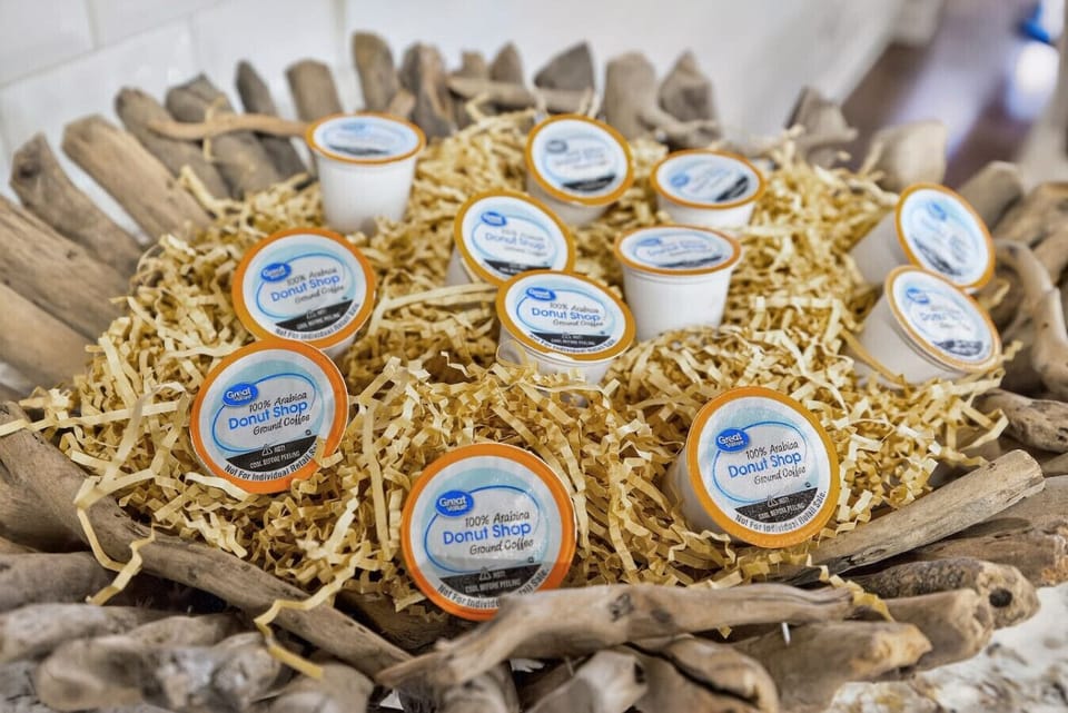 Complimentary coffee pods await you: A perfect morning touch to make your stay feel warm, welcoming, and convenient. Enjoy a fresh cup before heading out for the day!