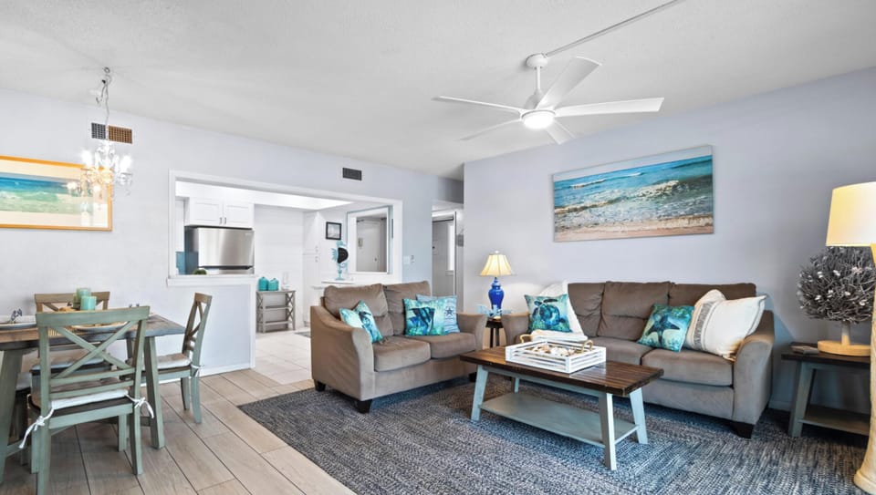 Kitchen seamlessly blends into living room