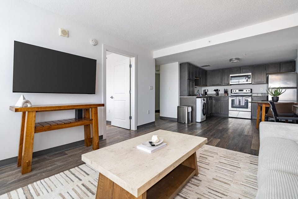 Apartment (1 Bedroom) | Living area | 50-inch Smart TV with digital channels