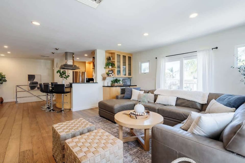 Gather together in the spacious, open living area in the main home