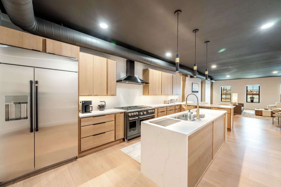 Spacious island seating invites slow mornings or casual dinners at home.