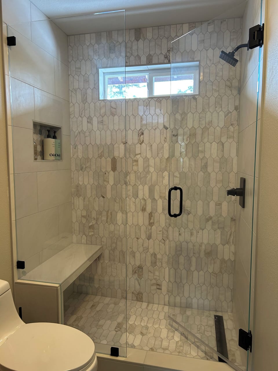 New shower in the main bathroom.