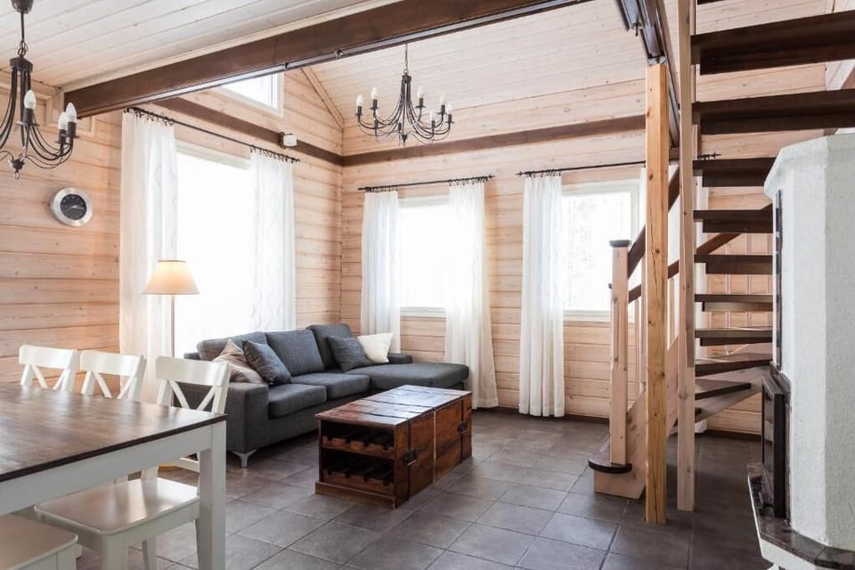 Cottage, 3 Bedrooms, Balcony | Living area | Flat-screen TV, fireplace, DVD player