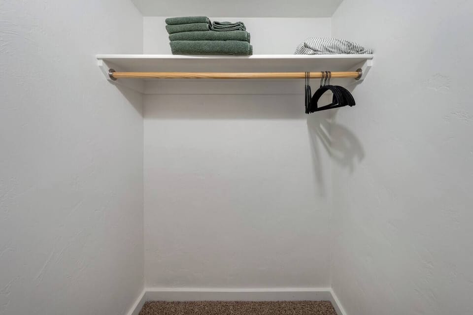 Spacious primary bedroom closet
