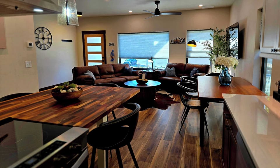 View from kitchen to living room