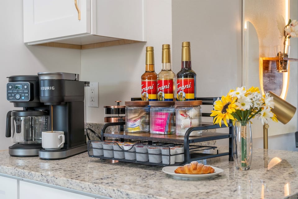 Mornings start here. Drip, Keurig, syrups — however you take it.