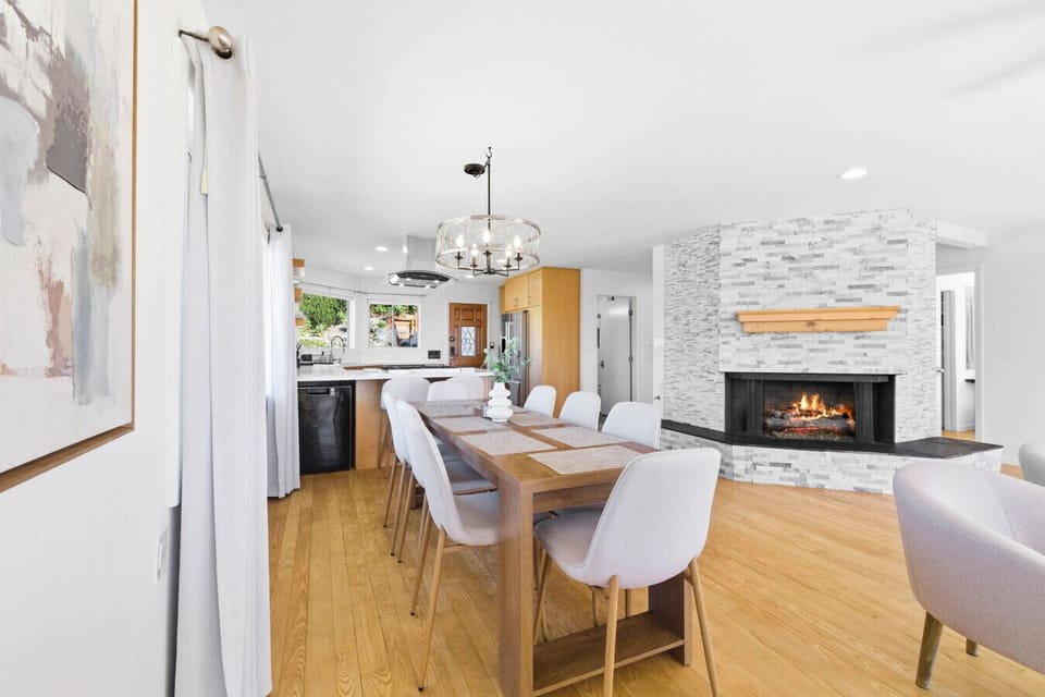 Enjoy family meals and conversation around the spacious table.