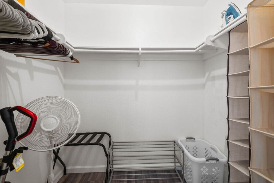 Plenty of storage space to keep your stay neat and comfortable.