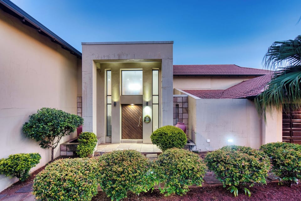 Secure private entrance with evening lighting for easy arrivals